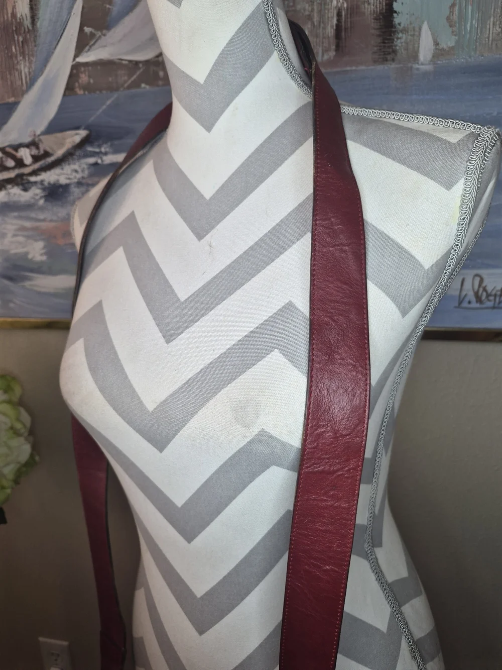 Vintage Stone Ridge Women's Red Leather Adjustable Backpack